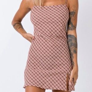 Princess Polly Plaid Mini Dress Size 8